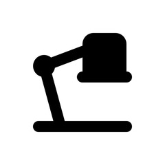 Poster - Illustration of a black desk lamp with adjustable arm and base on a white background in simple style
