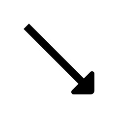 Poster - A bold black arrow pointing diagonally downwards providing a clear direction on a plain white background.