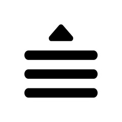 Aufkleber - Black up arrow above three horizontal rounded bars stacked on top of each other in a simple design