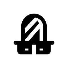 Poster - Illustration of a black light emitting diode with two white stripes and two short legs design icon