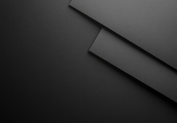 Poster - Abstract dark gray textured layers create a modern geometric design, ideal for minimalist backgrounds or corporate presentations. : Generative AI