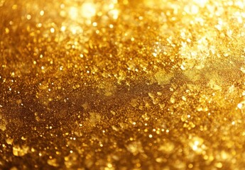 Poster - Golden glitter texture background, shimmering sparkles and bokeh lights create a luxurious, festive backdrop ideal for celebratory designs or elegant presentations. : Generative AI