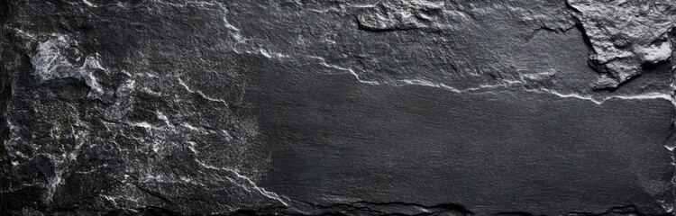 Fototapete - Dark gray slate stone texture with rough, uneven surface and visible grain, ideal for backgrounds or design elements. : Generative AI