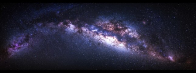 Poster - A breathtaking view of the Milky Way galaxy, showcasing its vibrant colors and countless stars across a dark night sky.  The cosmic dust and nebulae create a stunning celestial landsca : Generative AI