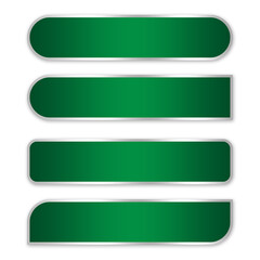 Leinwandbilder - set of green buttons rectangle with silver line luxury element png file transparent background