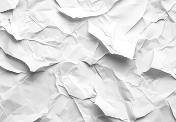 Leinwandbilder - High-resolution image of crumpled white paper texture, showing detailed creases and folds, ideal for backgrounds or design elements. : Generative AI