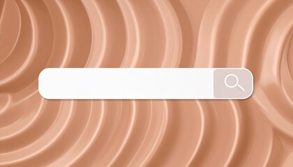 Poster - White search bar on a textured beige background with wavy patterns, symbolizing exploration and digital searching