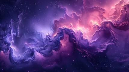 Poster - Vibrant Purple And Pink Nebula In Deep Space