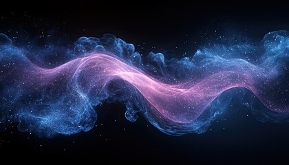 swirling galaxy of pink and blue cosmic dust on a dark background. use this image for science, fanta