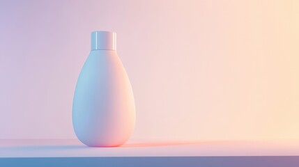 Aufkleber - White Teardrop Bottle on Pastel Background
