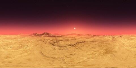 Wall Mural - Mars, HDRI, environment map , Round panorama, spherical panorama, equidistant projection, 360 high resolution panorama, 3d rendering
