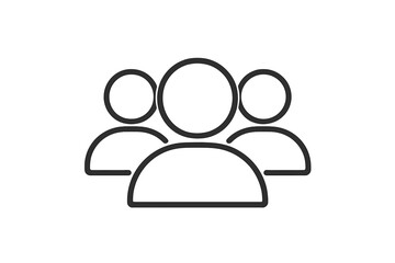 Aufkleber - Vector icon representing three people in a minimalistic style suitable for user profiles or social media applications