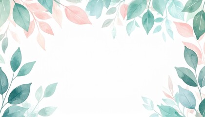 Poster - Elegant watercolor leaf frame artistic background decorative content nature-inspired aesthetic view botanical concept for invitations and designs