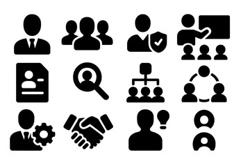Poster - Vector icons representing various business and communication concepts for professional settings