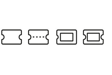 Poster - Collection of vector icons illustrating different ticket designs and styles for events or transportation