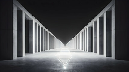 Poster - Illuminated Pathway: Abstract Architecture at Night