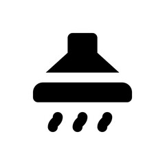 Poster - Illustration of a black kitchen exhaust fan with three droplets, simple design and solid fill style icon