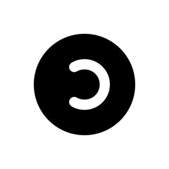 Poster - A black circle with a white curved shape inside resembling a crescent or incomplete ring design element