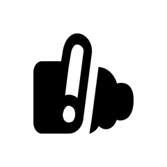 Poster - Illustration of a black broken padlock with a circular hole and a cloud like shape on the right side