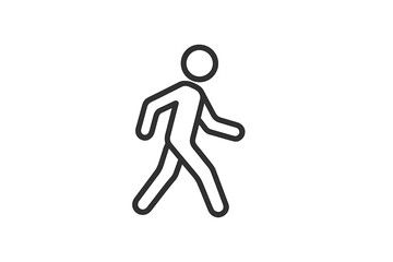 Poster - Vector icon of a person walking in a casual style, suitable for illustrating mobility and activity in various contexts