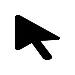 Poster - A simple black cursor arrow pointing upwards and to the right on a plain white background illustration