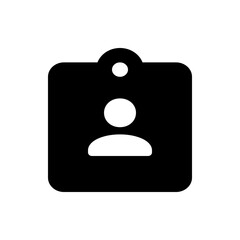 Poster - Illustration of a black identification card with a white person icon and a hole at the top center