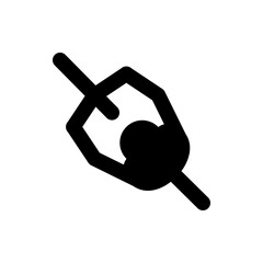 Poster - Illustration of a stylized black electrical plug with two prongs and a circular body on a white background