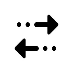 Aufkleber - Illustration of a right and left arrow with dotted lines indicating direction and movement in black color