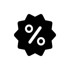 Poster - Black starburst shape featuring a white percentage symbol indicating a sale or discount offer available