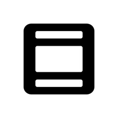 Poster - Illustration of a black rectangle with rounded corners and three horizontal white lines inside the shape