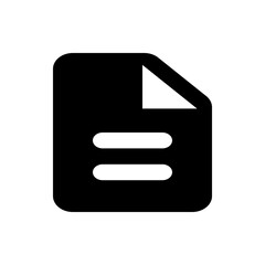 Poster - Black document icon with a folded corner and two white horizontal bars on the front surface design element