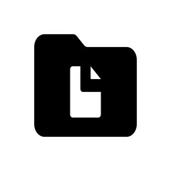 Poster - Illustration of a black folder icon with a document symbol inside representing file management system
