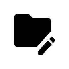 Poster - Black folder icon with rounded corners and a pencil overlay, suggesting editing or creating a new file