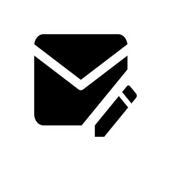 Poster - Black and white icon showing an envelope with a writing utensil indicating the ability to edit the message