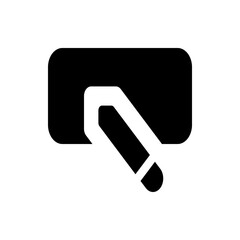 Poster - Black rectangle with rounded corners and a white pencil icon in the lower left corner of the shape