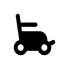 Poster - Illustration of a black personal mobility device with a seat, handle, and wheels on a white background