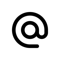Aufkleber - illustration of a bold black at symbol on a white background representing email address and communic