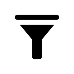 Poster - Simple black and white illustration of a filter with a horizontal bar above the funnel shape icon design