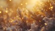 © Laily - Magical Winter Snow Covered Pine Branches with Golden Lights
