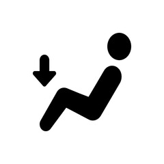 Poster - Air conditioning symbol showing a person and a downward pointing arrow indicating air direction vent setting