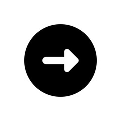 Poster - White right arrow inside a black circle indicating forward direction and navigation on a user interface