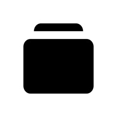 Poster - Illustration of a black folder icon with a rounded rectangle on top against a white background view