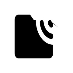 Poster - Black rounded square with a white corner containing antenna symbols indicating wireless connectivity icon