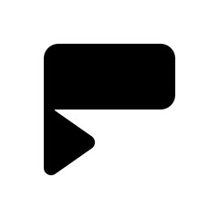 Poster - Black speech bubble with rounded corners and arrow pointing left indicating conversation or message icon