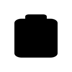 Poster - Illustration of a black battery with a rounded rectangular body and a smaller top section on a white background