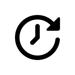 Poster - Clockwise arrow encircling a clock face with short hour hand indicating time moving forward or backward
