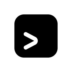 Poster - Black rounded square containing a white right arrow symbol pointing towards the right direction icon art