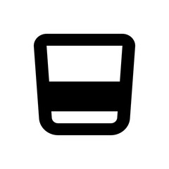 Poster - Illustration of a minimalistic black shot glass with a thick outline and white fill on a white background
