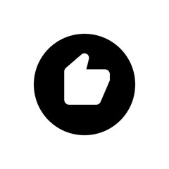 Poster - white thumbs up icon inside a black circle representing approval and agreement in a simple design st