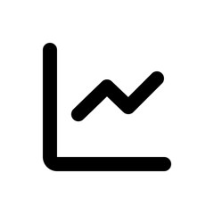 Poster - Black line graph with vertical and horizontal axis showing an upward trend on a white background image